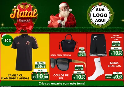 Modelo de Encarte para Encarte A4 Horizontal com o tema Natal Especial para Roupas e acessórios