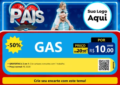 Modelo de Cartaz para Cartaz A4 Horizontal com o tema Mês Dos Pais para Água e gás