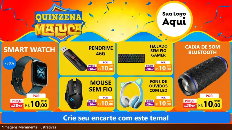 Modelo de TV para TV Horizontal com o tema Quinzena Maluca para Informática