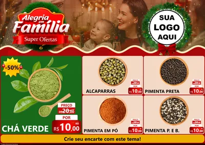 Modelo de Encarte para Encarte A4 Horizontal com o tema Alegria Em Família - Super Ofertas para Produtos Naturais