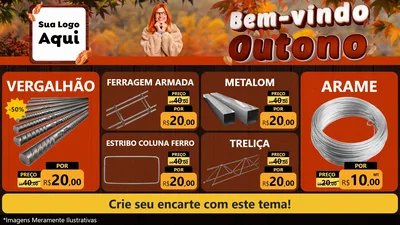 Modelo de TV para TV Horizontal com o tema Bem-vindo Outono para Ferragens