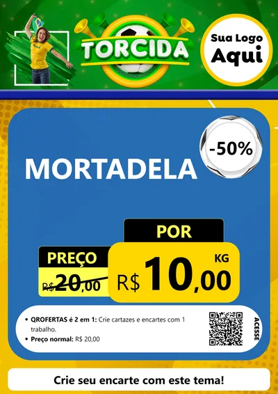 Modelo de Cartaz para Cartaz A4 Vertical com o tema Torcida para Frios e Laticínios