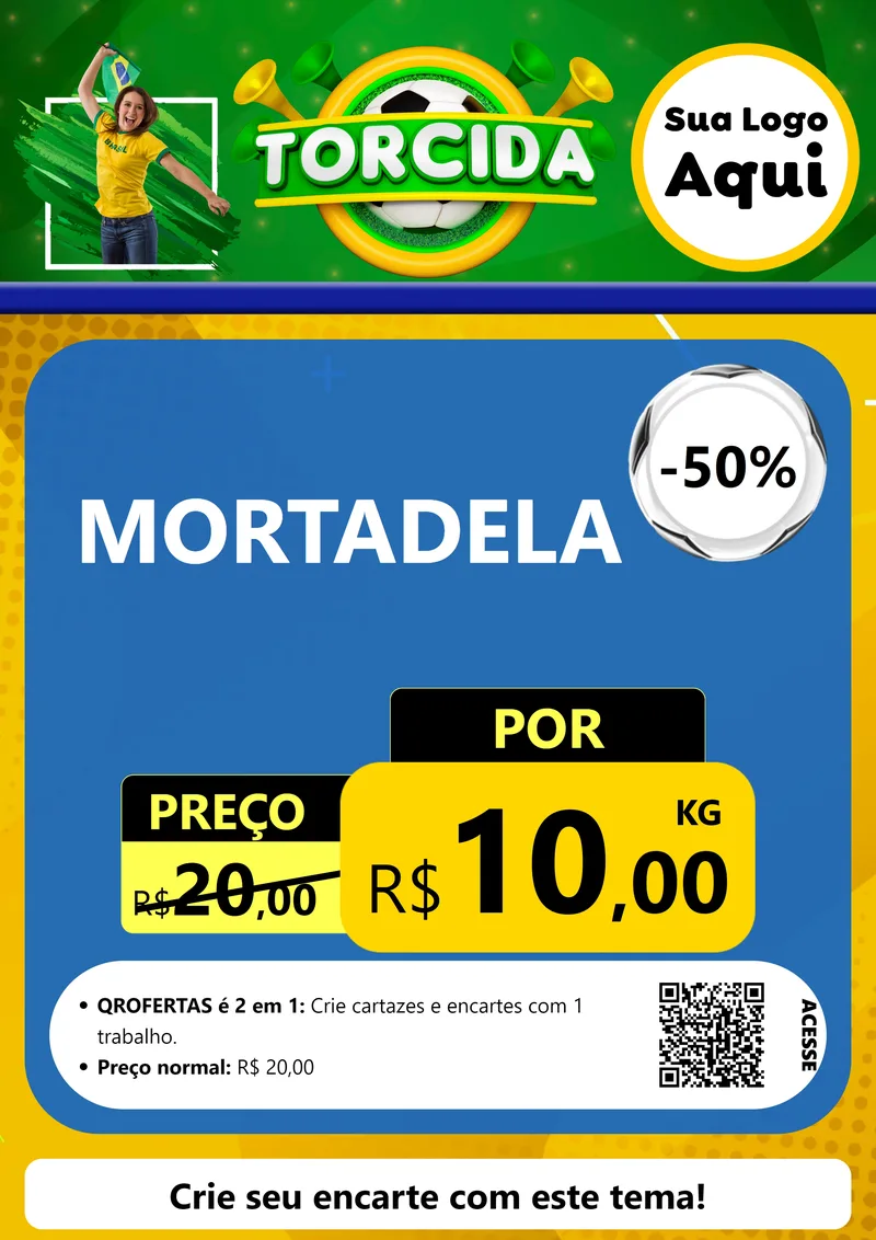 Modelo de Cartaz para Cartaz A4 Vertical com o tema Torcida para Frios e Laticínios
