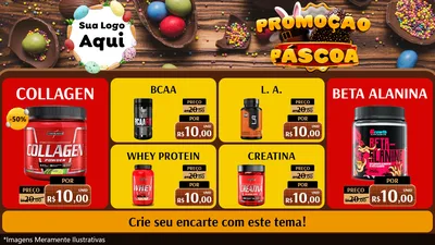 Modelo de TV para TV Horizontal com o tema Promoção Páscoa para Suplementos alimentares