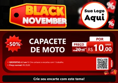 Modelo de Cartaz para Cartaz A4 Horizontal com o tema Black November para Moto peças