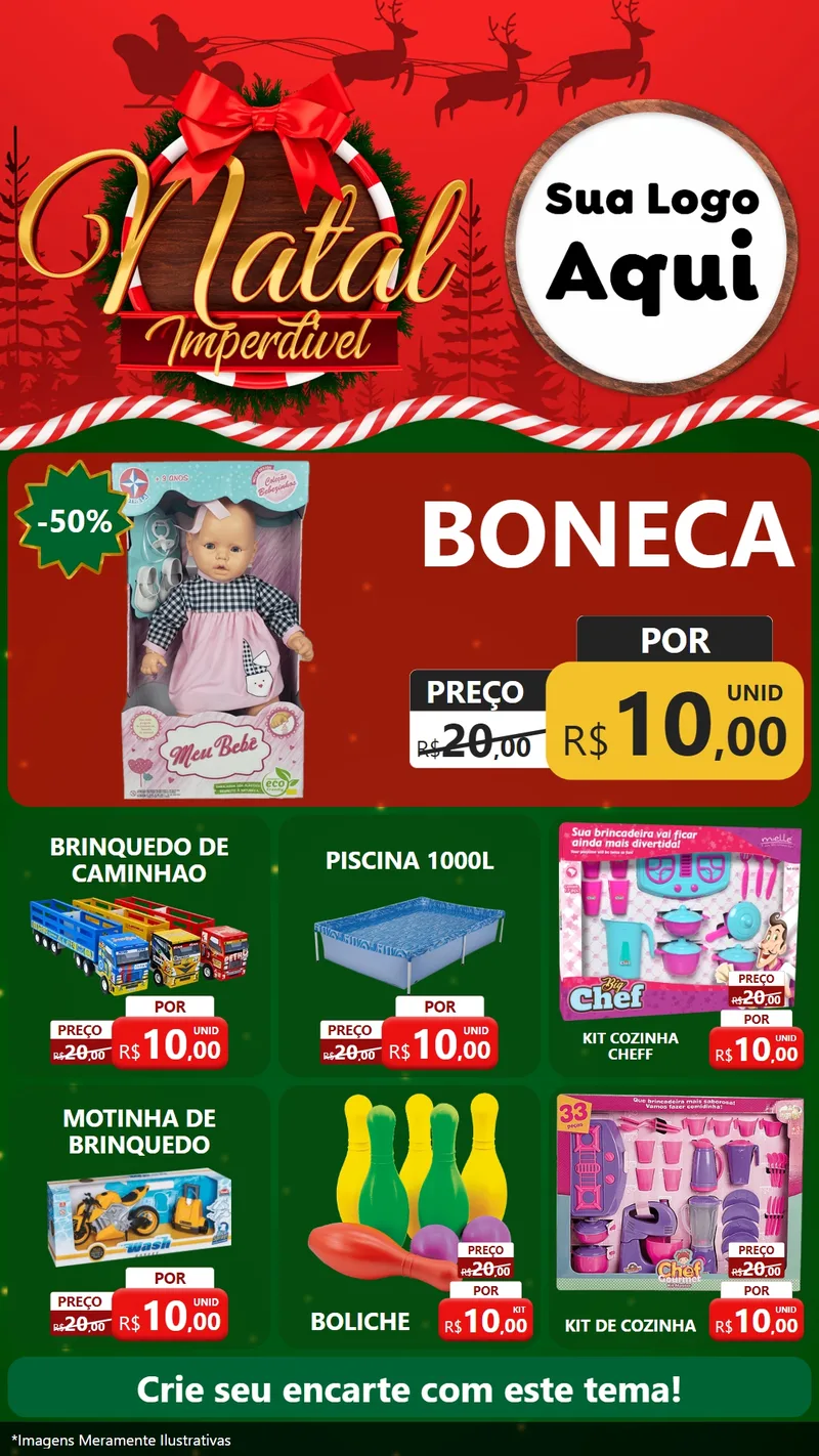 Modelo de Rede Social para Stories com o tema Natal Imperdível para Brinquedos