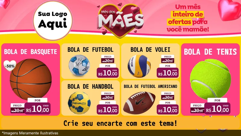 Modelo de TV para TV Horizontal com o tema Mês das Mães para Artigos Esportivos