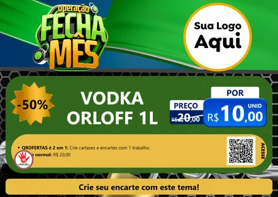 Modelo de Cartaz para Cartaz A4 Horizontal com o tema Operação Fecha Mês para Distribuidora de bebidas