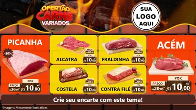 Modelo de TV para TV Horizontal com o tema Ofertão Carne Variados para Açougue