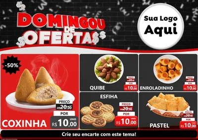 Modelo de Encarte para Encarte A4 Horizontal com o tema Domingou de Ofertas para Salgadaria