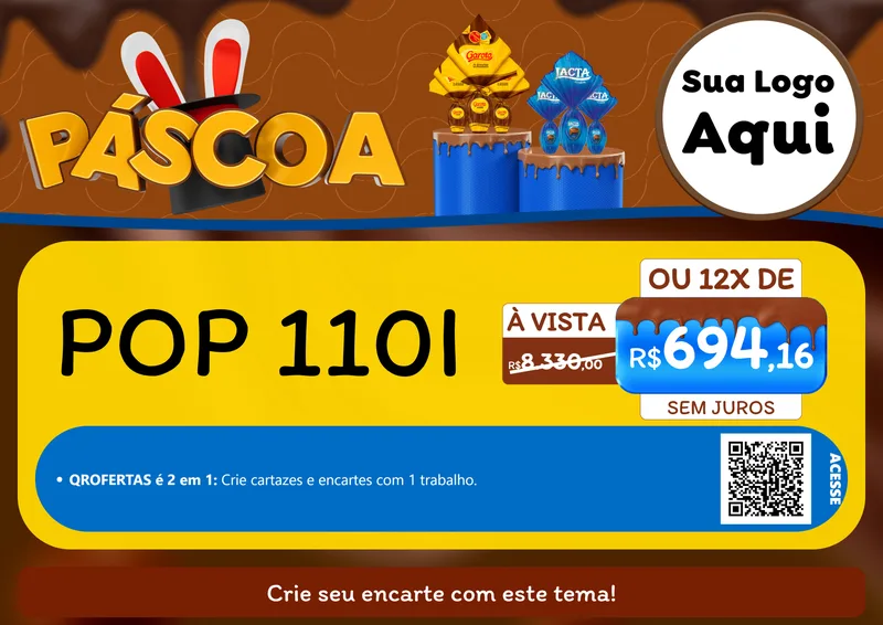 Modelo de Cartaz para Cartaz A4 Horizontal com o tema Páscoa para Concessionaria de Motos