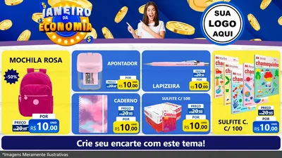 Modelo de TV para TV Horizontal com o tema Janeiro da Economia para Papelaria
