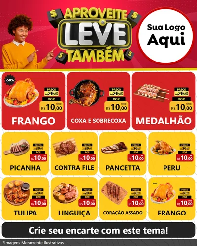 Modelo de Rede Social para Feed Instagram com o tema Aproveite e Leve Também para Assados