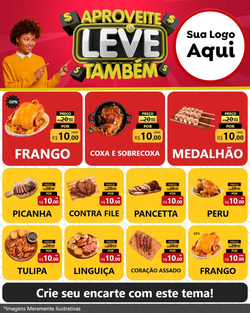 Modelo de Rede Social para Feed Instagram com o tema Aproveite e Leve Também para Assados
