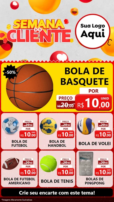 Modelo de Rede Social para Stories com o tema Semana do Cliente para Artigos Esportivos