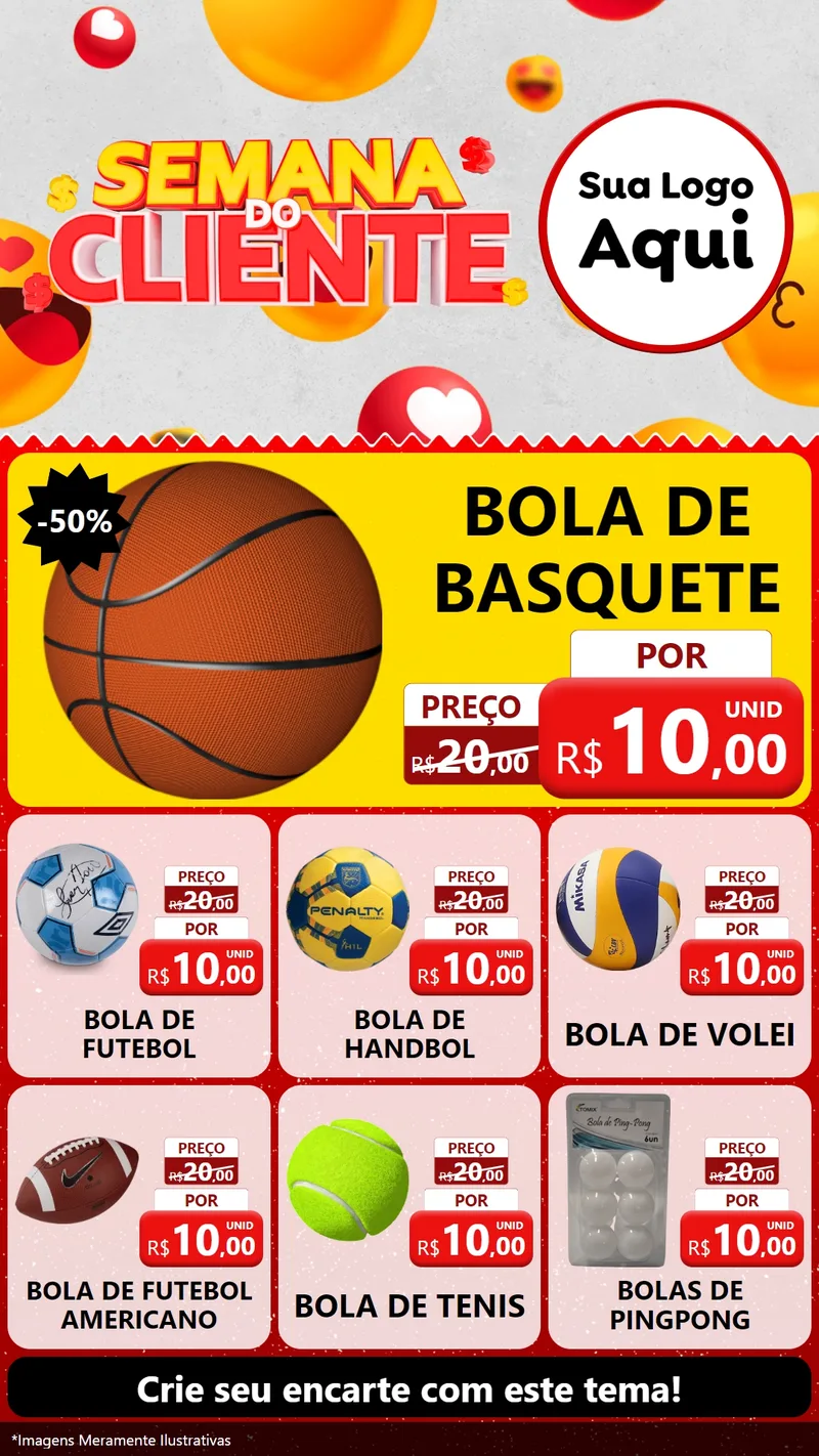 Modelo de Rede Social para Stories com o tema Semana do Cliente para Artigos Esportivos