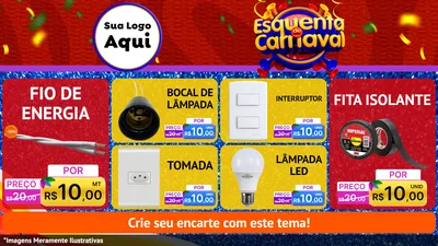 Modelo de TV para TV Horizontal com o tema Esquenta de Carnaval para Materiais Elétricos