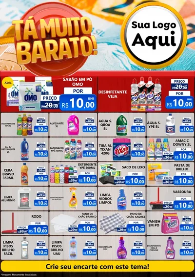 Modelo de Encarte para Encarte A4 Vertical com o tema Está Muito Barato para Produtos de Limpeza