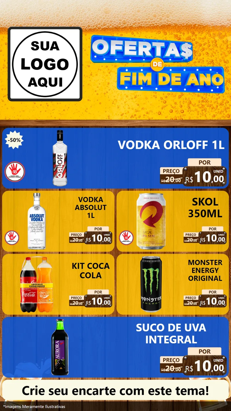 Modelo de TV para TV Vertical com o tema Ofertas de Fim de Ano para Distribuidora de bebidas