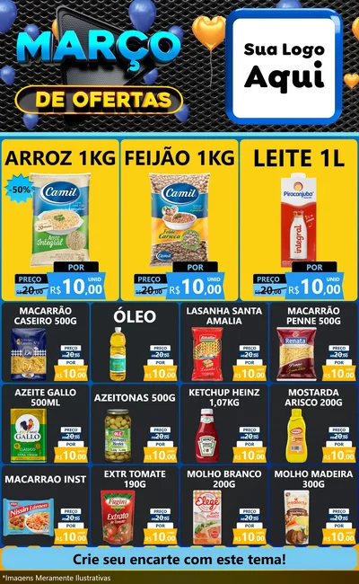 Modelo de Encarte para Encarte Grande com o tema Março de Ofertas para Supermercado