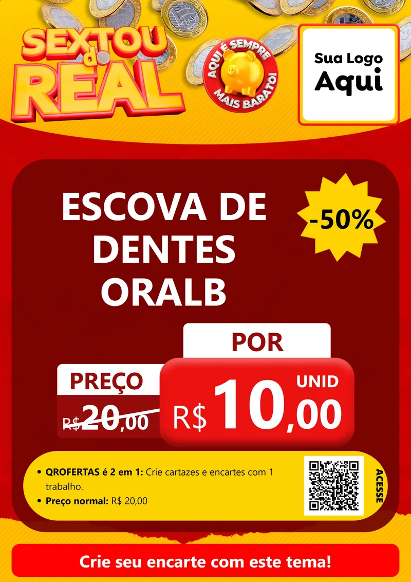 Modelo de Cartaz para Cartaz A4 Vertical com o tema Sextou do Real para Higiene Pessoal