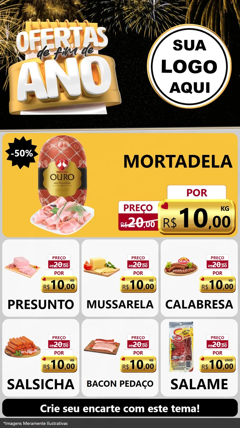 Modelo de Rede Social para Stories com o tema Ofertas de Fim de Ano para Frios e Laticínios