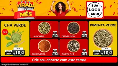 Modelo de TV para TV Horizontal com o tema Virada de Mês para Produtos Naturais