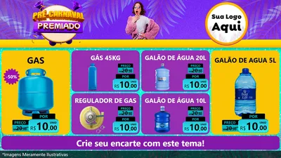 Modelo de TV para TV Horizontal com o tema Pré-Carnaval Premiado para Água e gás