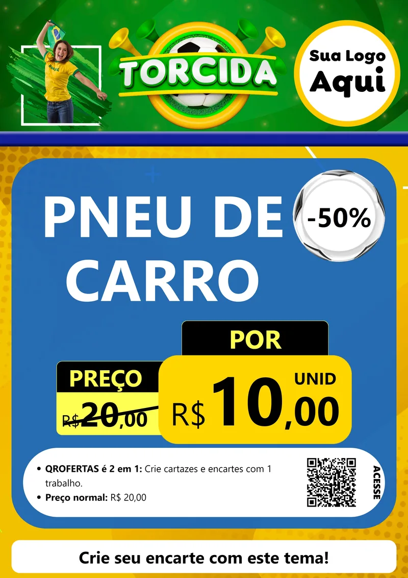 Modelo de Cartaz para Cartaz A4 Vertical com o tema Torcida para Auto peças