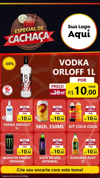 Modelo de Rede Social para Stories com o tema Especial de Cachaça para Distribuidora de bebidas