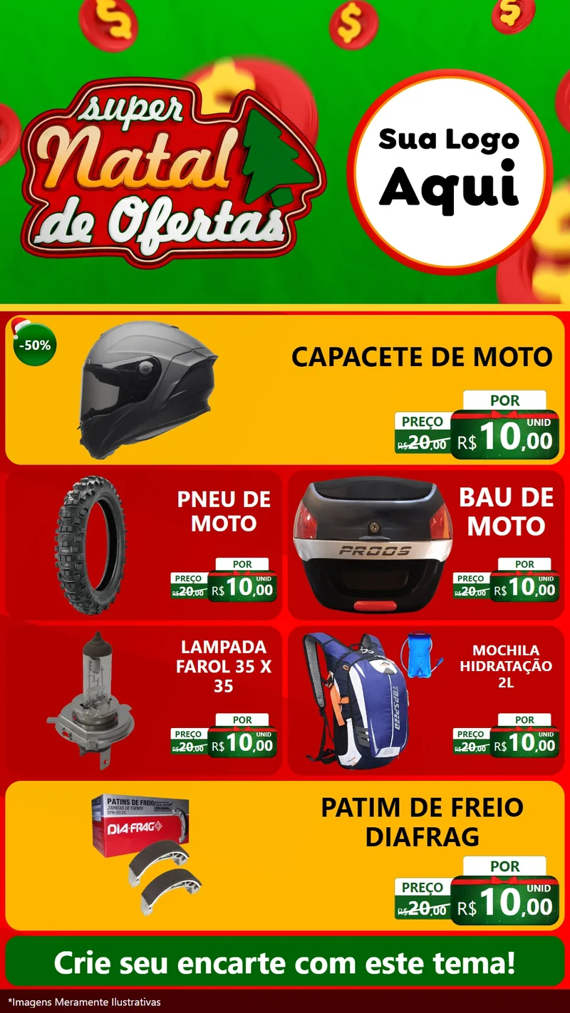 Modelo de TV para TV Vertical com o tema Super Natal de Ofertas para Moto peças