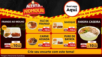 Modelo de TV para TV Horizontal com o tema Alerta de Promoção para Restaurante