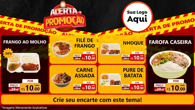 Modelo de TV para TV Horizontal com o tema Alerta de Promoção para Restaurante