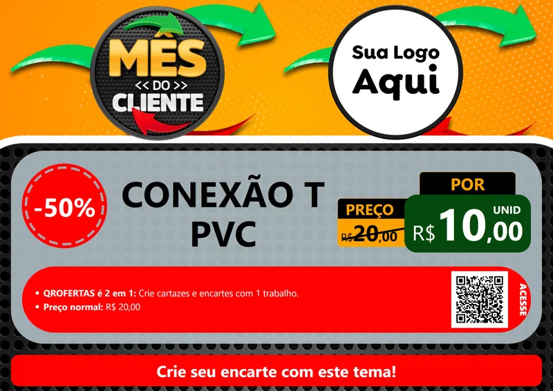 Modelo de Cartaz para Cartaz A4 Horizontal com o tema Mês do Cliente para Tubos e conexões