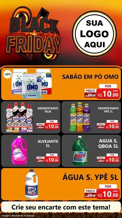 Modelo de TV para TV Vertical com o tema Black Friday para Produtos de Limpeza