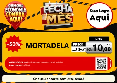 Modelo de Cartaz para Cartaz A4 Horizontal com o tema Fecha Mês para Frios e Laticínios
