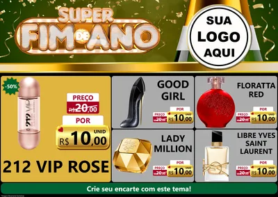 Modelo de Encarte para Encarte A4 Horizontal com o tema Super Fim de Ano para Perfumes