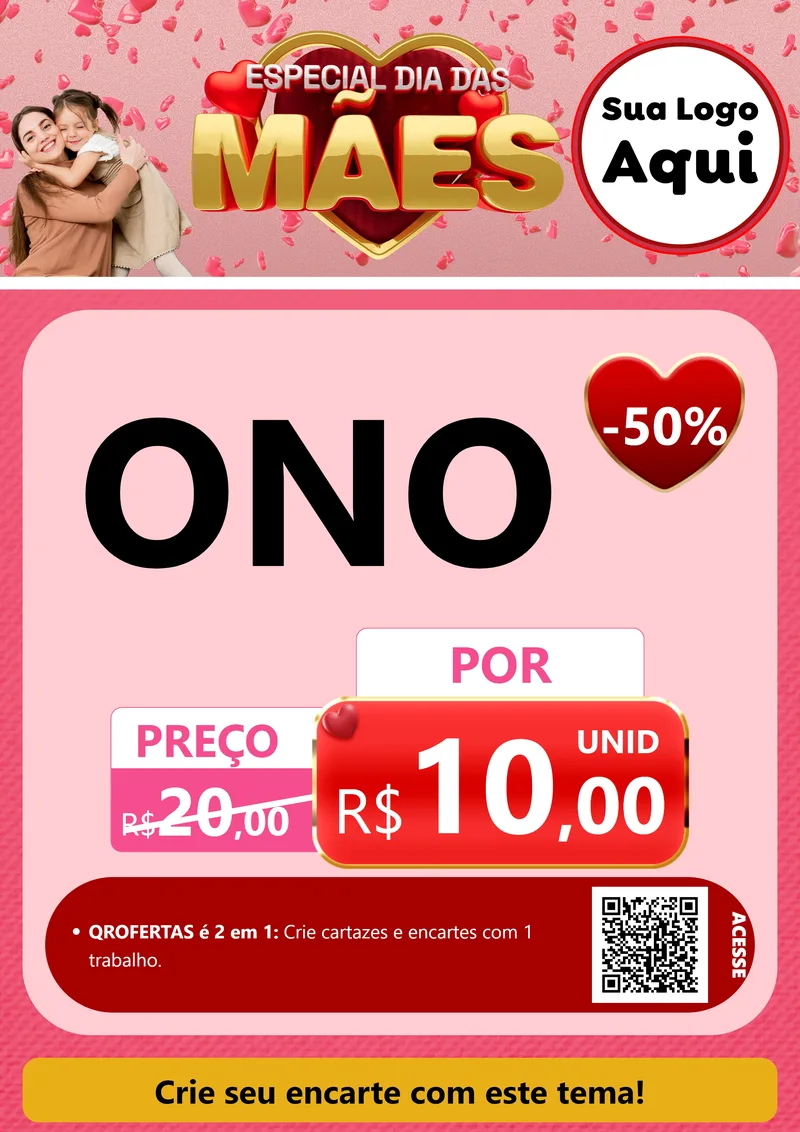 Modelo de Cartaz para Cartaz A4 Vertical com o tema Especial Dia Das Mães para Óticas