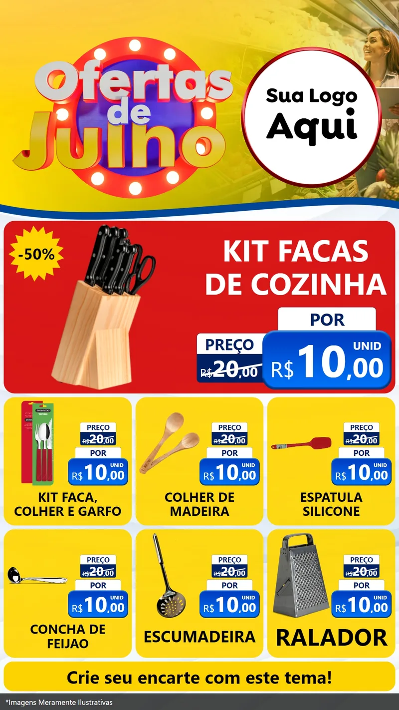 Modelo de Rede Social para Stories com o tema Ofertas de Julho para Utilidades Domésticas