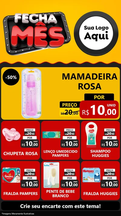 Modelo de Rede Social para Stories com o tema Fecha Mês para Bebês