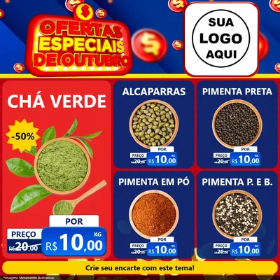 Modelo de Rede Social para Feed Facebook com o tema Ofertas Especiais de Outubro para Produtos Naturais