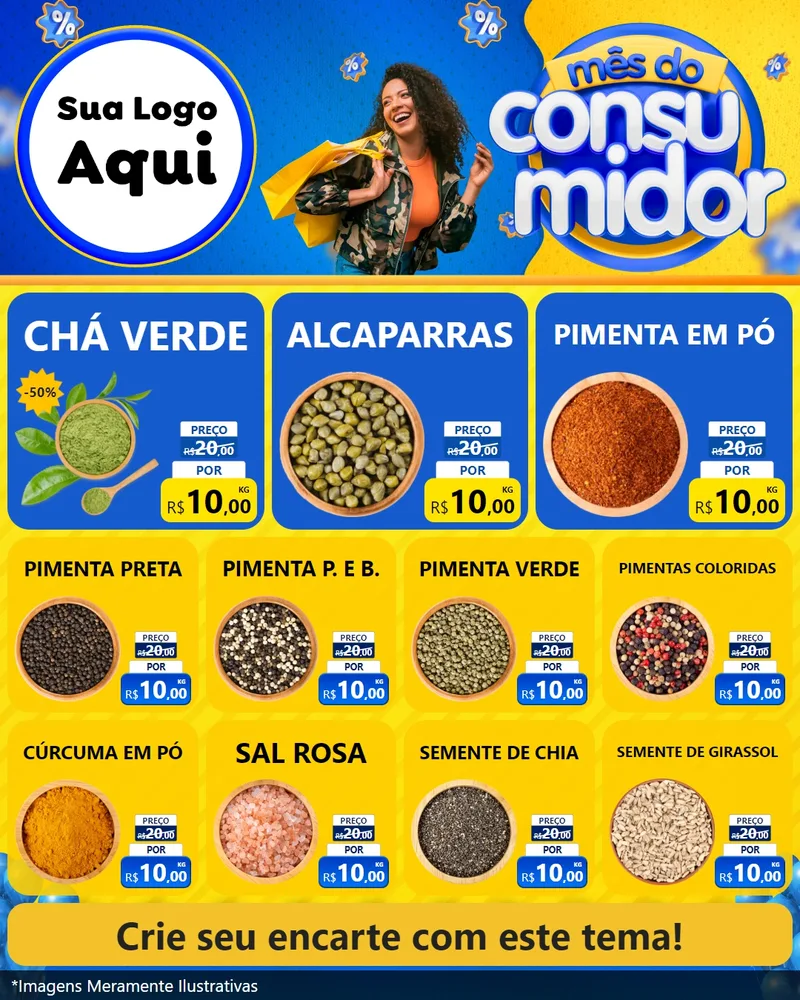 Modelo de Rede Social para Feed Instagram com o tema Mês do Consumidor para Produtos Naturais
