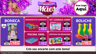 Modelo de TV para TV Horizontal com o tema Sorteio Dia das Mães para Brinquedos