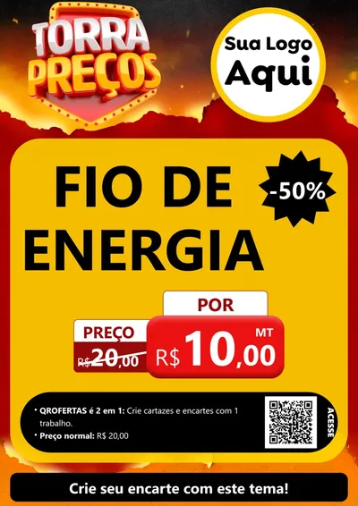Modelo de Cartaz para Cartaz A4 Vertical com o tema Torra Preços para Materiais Elétricos