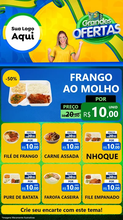 Modelo de Rede Social para Stories com o tema Grandes Ofertas para Restaurante