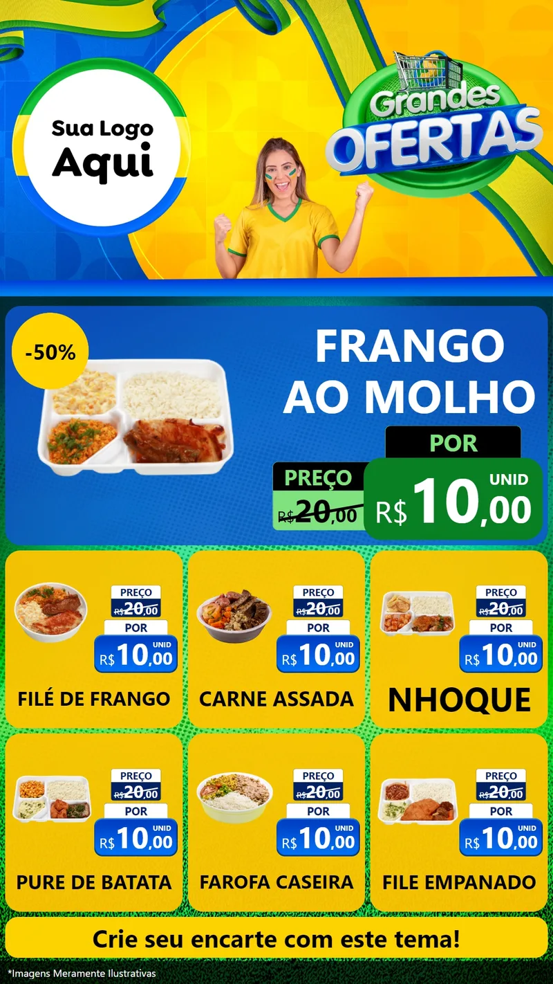 Modelo de Rede Social para Stories com o tema Grandes Ofertas para Restaurante