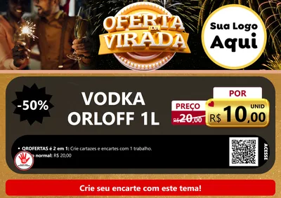 Modelo de Cartaz para Cartaz A4 Horizontal com o tema Oferta da Virada para Distribuidora de bebidas