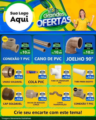 Modelo de Rede Social para Feed Instagram com o tema Grandes Ofertas para Tubos e conexões