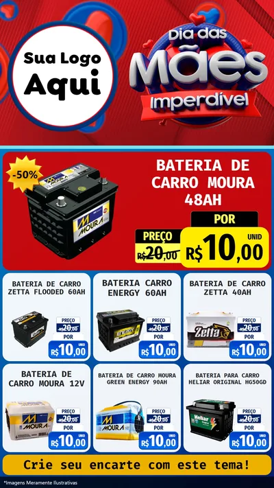 Modelo de Rede Social para Stories com o tema Dia Das Mães Imperdível para Baterias Elétricas