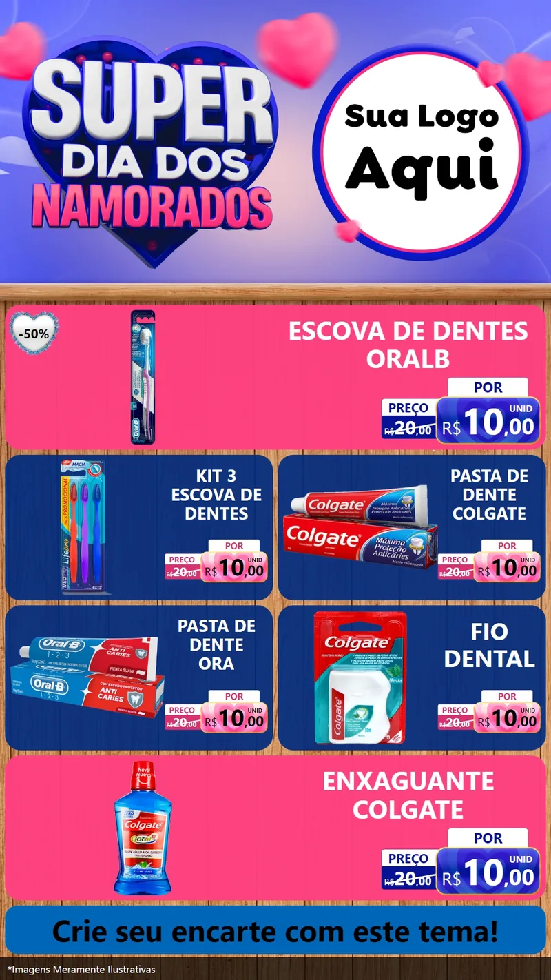 Modelo de TV para TV Vertical com o tema Super Dia dos Namorados para Higiene Pessoal